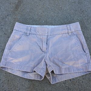 J Crew Chino Shorts Size 00 Tan Khaki Cotton Classic Preppy Summer Mini Shorts